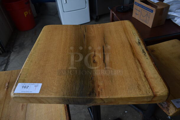 Wooden Bar Height Table w/ Live Edge on Black Metal Table Base.  - Image 2 of 3