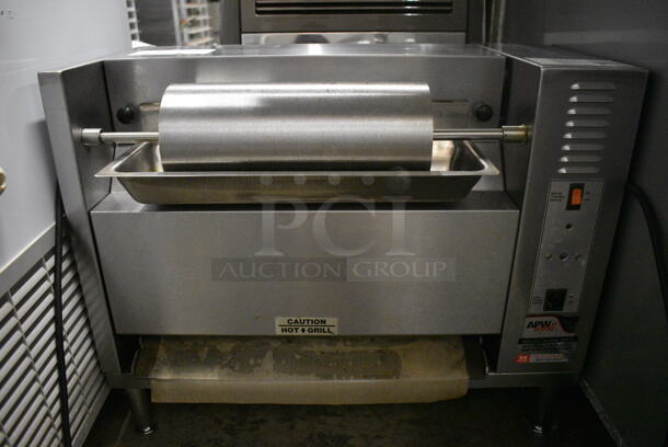 APW Wyott Model M-83 Stainless Steel Commercial Countertop Vertical Toaster Oven w/ Butterer. 120 Volts, 1 Phase. 25x14x20. Cannot Test Due To Missing Power Switch - Image 1 of 6