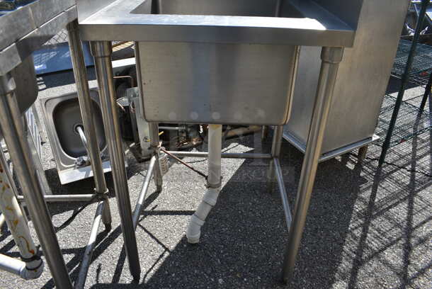 Stainless Steel Commercial Single Bay Sink w/ Faucet, Handles and Side Splash Guards. 24x23x44 - Image 4 of 4
