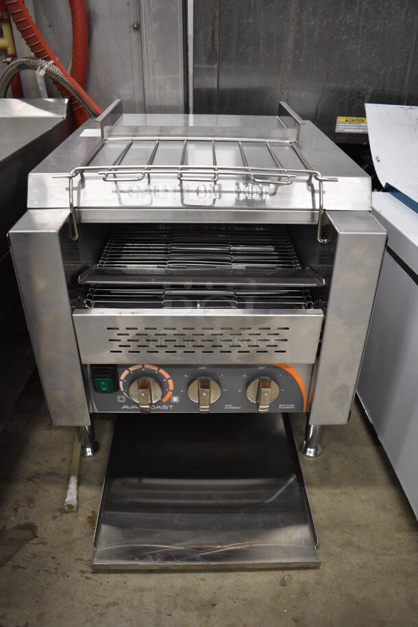 Ava Toast Stainless Steel Commercial Countertop Conveyor Toaster Oven. 208 Volts, 1 Phase. 14.5x16.5x15.5