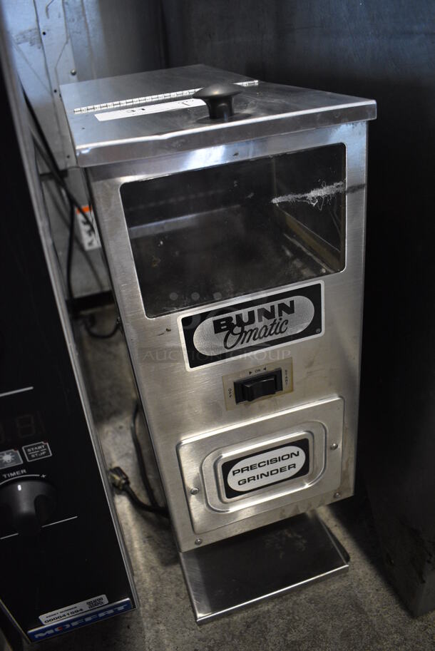 Bunn Model G-9 Stainless Steel Commercial Countertop Coffee Bean Grinder. 120 Volts, 1 Phase. 8x18x23. Tested and Powers On But Parts Do Not Move - Image 3 of 5