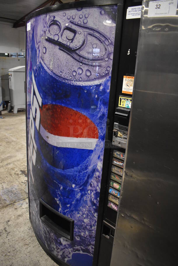 Metal Commercial Floor Style Canned Drink Vending Machine w/ Cash Acceptor. 40x30x72.5. Cannot Test Due To Missing Power Cord - Image 2 of 7