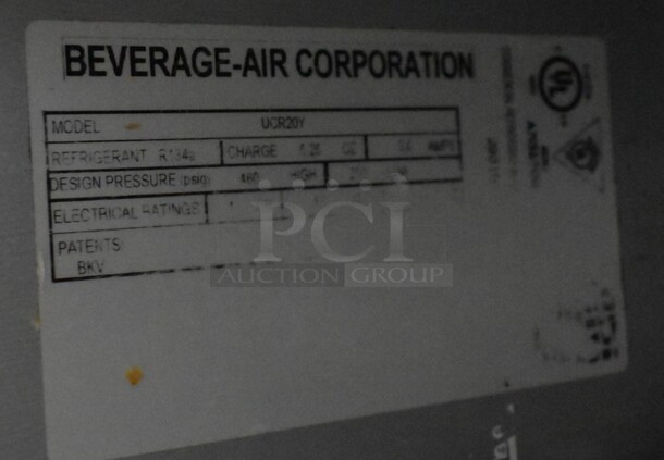Beverage Air UCR20V Stainless Steel Commercial Single Door Undercounter Cooler. 115 Volts, 1 Phase. Tested and Working! - Image 5 of 5