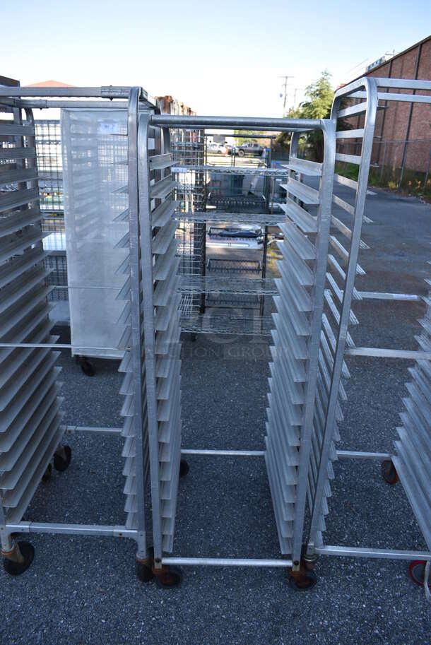 Metal Commercial Pan Transport Rack on Commercial Casters. 20x28x64