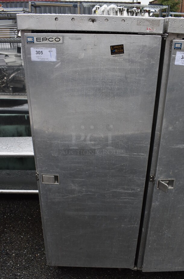 Epco Stainless Steel Commercial Enclosed Pan Transport Rack on Commercial Casters. 23x31x63