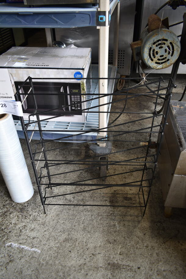 ALL ONE MONEY! Lot of Metal Wire Racks and Plastic Wrap Roll - Image 5 of 5