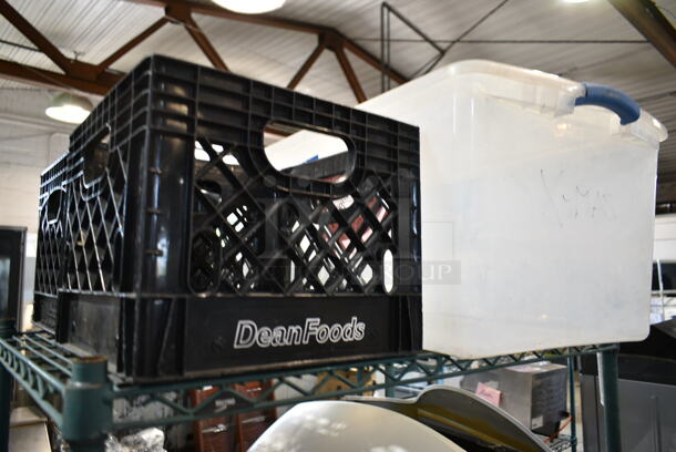 ALL ONE MONEY! Five Tier Lot of Various Items Including Poly Food Baskets, Ecolab Bug Zapper. Does Not Include Shelving Unit. - Image 2 of 12