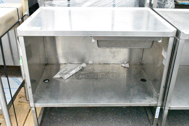 National Cart Co Stainless Steel Portable Table w/ Under Shelf and Drawer on Commercial Casters.  - Image 5 of 7