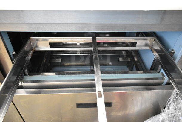 2014 Delfield UCD4464N-12-DD5 Stainless Steel Commercial Sandwich Salad Prep Table Bain Marie Mega Top w/ 4 Drawers, Over Shelf. 115 Volts, 1 Phase. Tested and Powers On But Does Not Get Cold - Image 7 of 10