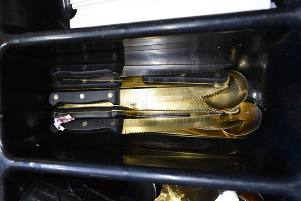 ALL ONE MONEY! Lot of Various Items Including Knives, Metal Lid and Silverware Bins.  - Image 4 of 7