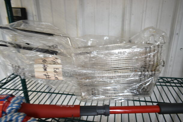 ALL ONE MONEY! Lot of 4 Tiers of Various BRAND NEW Items Including Ateco Baking Cups, 2 Box 12212105CS Choice Food Service Interfolded Pop- Up Foil, Adcraft FBR-11571 Metal Fry Baskets, 2 O-Cedar Microtwist Max Mop, Poultry Fence, Stepstool, Bell Marque Dispenser Napkins and Metal Bin. Does Not Include Shelving Unit.  - Image 5 of 12
