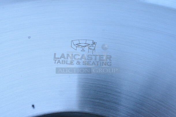 BRAND NEW SCRATCH AND DENT! Lancaster Table & Seating Stainless Steel Cylindrical Trash Can Shell.  - Image 4 of 4