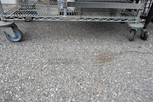 Chrome Finish 5 Tier Wire Shelving Unit on Commercial Casters.  - Image 2 of 6
