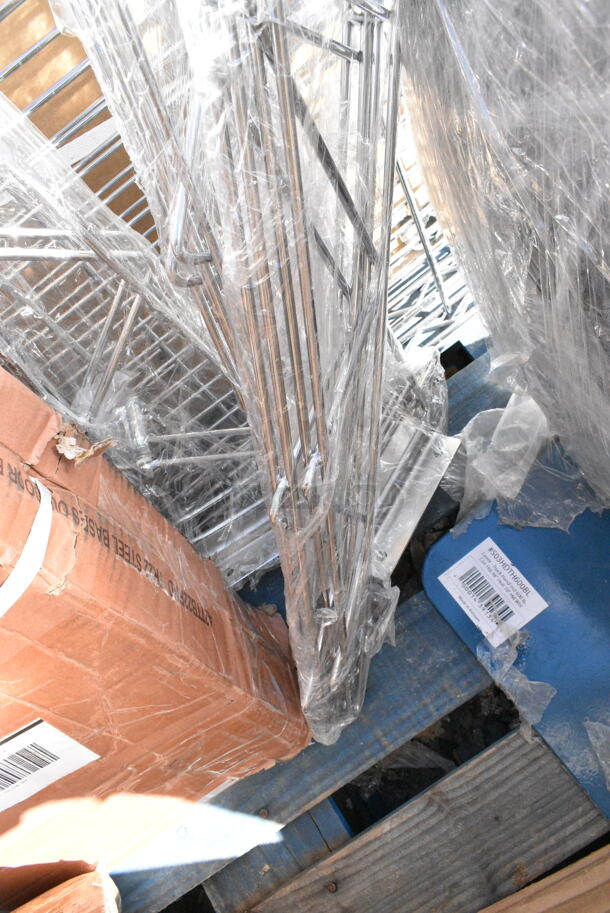 3 BRAND NEW SCRATCH AND DENT! Wire Shelf Pieces. 3 Times Your Bid!  - Image 8 of 9