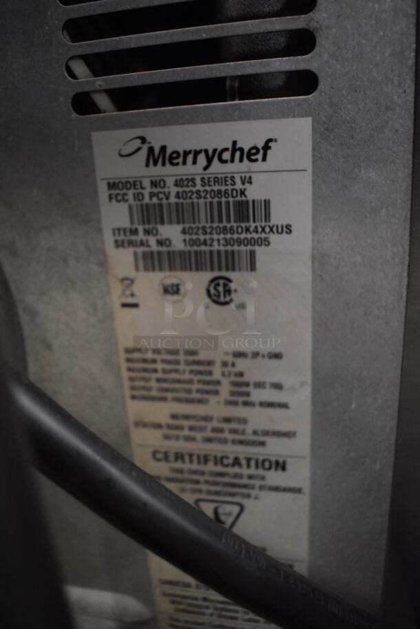 2010 Merrychef 402S Series V4 Stainless Steel Commercial Countertop Electric Powered Rapid Cook Oven. 208/240 Volts, 1 Phase. 23x27.5x23 - Image 9 of 9