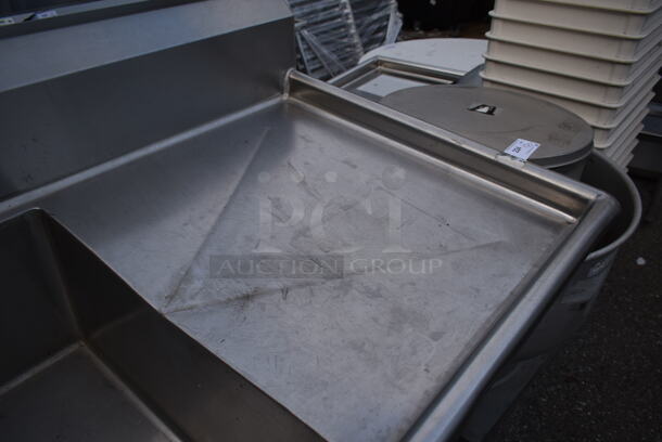 Stainless Steel Commercial 3 Bay Sink w/ Dual Drain Boards and Right Side Under Shelf. Bays 18x24. Drain Boards 22x26 - Image 7 of 9