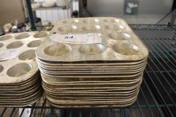 19 Metal 12 Cup Muffin Baking Pans. 7.5x10x1. 19 Times Your Bid!