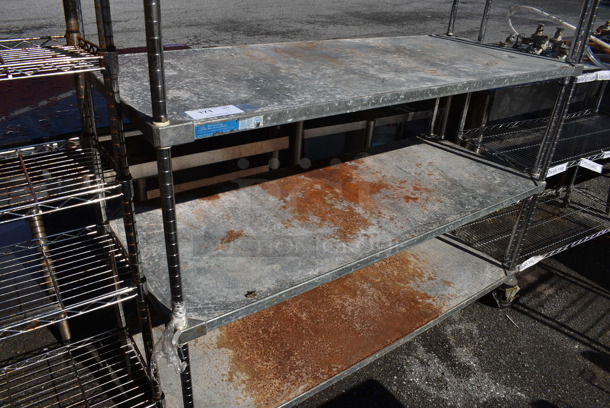 Metal Commercial 5 Tier Shelving Unit on Commercial Casters. BUYER MUST DISMANTLE. PCI CANNOT DISMANTLE FOR SHIPPING. PLEASE CONSIDER FREIGHT CHARGES. 59.5x24x89.5 - Image 3 of 4