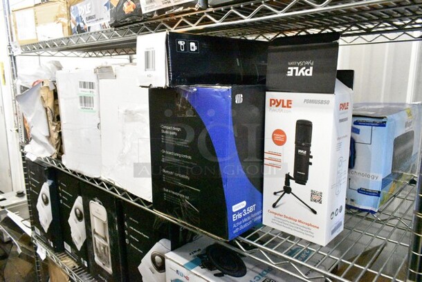 7 Various Items Including Pyle PDMIUSB50 Computer Desktop Microphone, Tetra Whisper IQ Fish Tank Filter, Eris 3.5BT Active Media Reference Monitor, Trio Tripod, 2 Cuisinart ICE-45FR Ice Maker, Ninja Foodi Dual Heat Air Fry Oven. 7 Times Your Bid! - Image 1 of 12