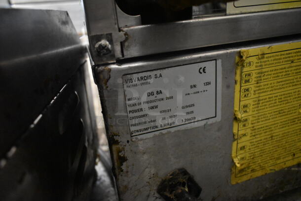 Visvardis DG 8A Stainless Steel Commercial Countertop Natural Gas Powered Vertical Broiler Gyro Machine.  - Image 6 of 6