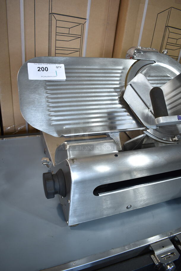 Stainless Steel Commercial Countertop Meat Slicer w/ Blade Sharpener. Tested and Working! - Image 3 of 6