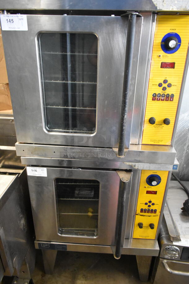 2 Duke Stainless Steel Commercial Electric Powered Half Size Convection Oven w. View Through Door, Metal Oven Racks. 2 Times Your Bid!