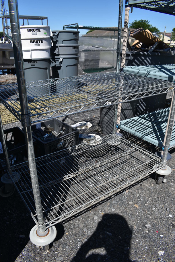 Chrome Finish 4 Tier Shelving Unit on Commercial Casters. BUYER MUST DISMANTLE. PCI CANNOT DISMANTLE FOR SHIPPING. PLEASE CONSIDER FREIGHT CHARGES. 36x21x80 - Image 4 of 4