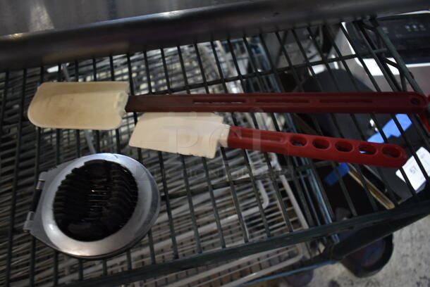 ALL ONE MONEY! Two Tier Lot of Various Items Including Racks and Metal Funnel - Image 4 of 7