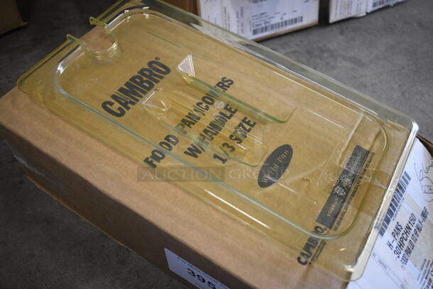 ALL ONE MONEY! Lot of 6 BRAND NEW IN BOX! Cambro Poly Amber Colored 1/3 Size Drop In Bin Lids! - Image 2 of 4