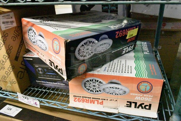 6 Various Items Including Pyle PKSTX5 Piano Stand, 2 Sets of Pyle PLMR692 6" x 9" 2 Way 260 Watt Marine Boat Speakers, Pyle PLDMR27NBK Marine Stereo Receiver Power Amplifier, SereneLife SLHPLPINK30 Hangers, Nutrichef NCCREX42 3Pcs. Nonstick Bakeware Tray Set. 6 Times Your Bid!  - Image 5 of 12