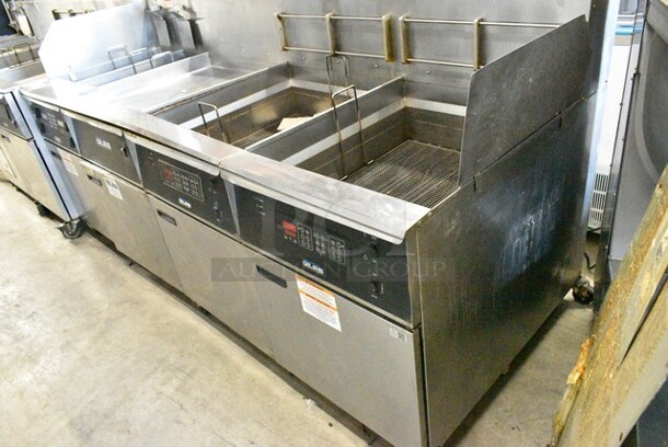 Giles EOF-10-10 Stainless Steel Commercial Electric Powered 3 Bay Fryer w/ Dumping Station on Commercial Casters. 480 Volts, 3 Phase. - Image 2 of 12