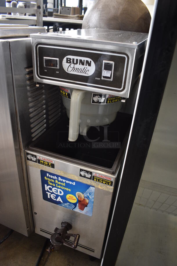 Bunn Model T3 Stainless Steel Commercial Countertop Iced Tea Machine w/ Beverage Holder Dispenser and Poly Brew Basket. No Lid. 120 Volts, 1 Phase. 9.5x19x30 - Image 3 of 5