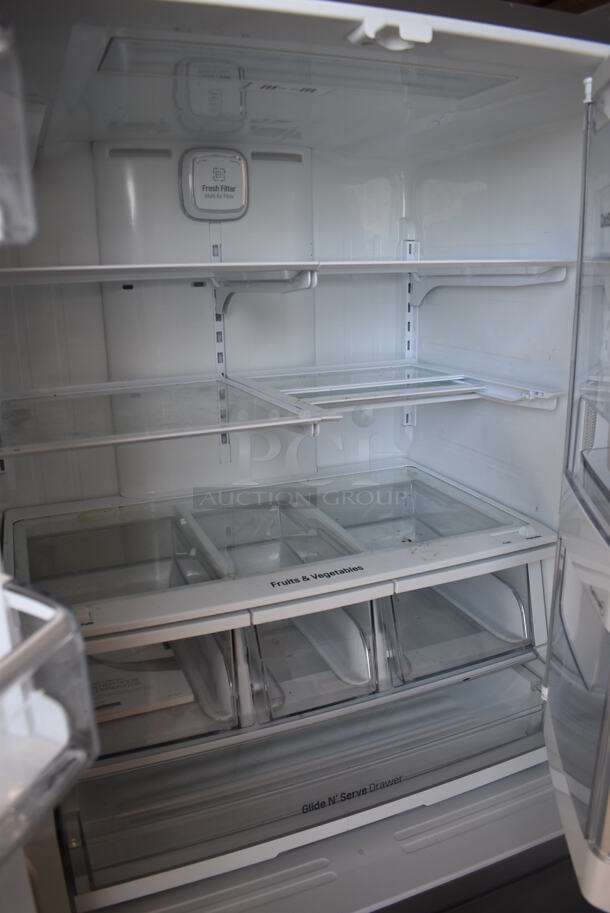 LG French Style Metal Cooler Freezer Combo Unit. 36x30x70. Tested and Powers On But Does Not Get Cold - Image 5 of 9