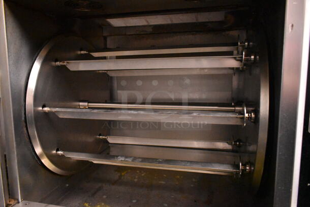 Cleveland BMR-32 Stainless Steel Commercial Natural Gas Powered Rotisserie Oven w/ Skewers and Legs on Commercial Casters. 45,000-60,000 BTU. - Image 3 of 7