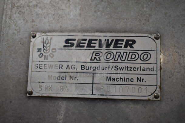 Seewer Rondo SMK 64 Metal Commercial Floor Style Reversible Dough Sheeter. 240 Volts, 1 Phase.  - Image 8 of 8