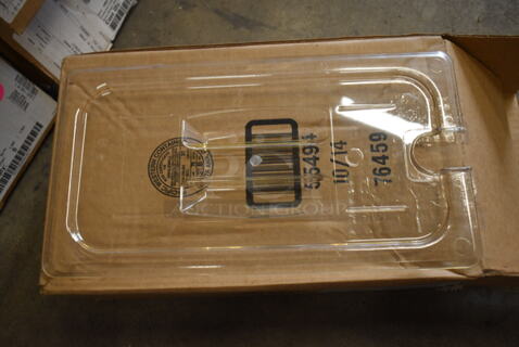 ALL ONE MONEY! Lot of 11 BRAND NEW IN BOX! Cambro Poly Light Amber Colored 1/3 Size Drop In Bin Lids!