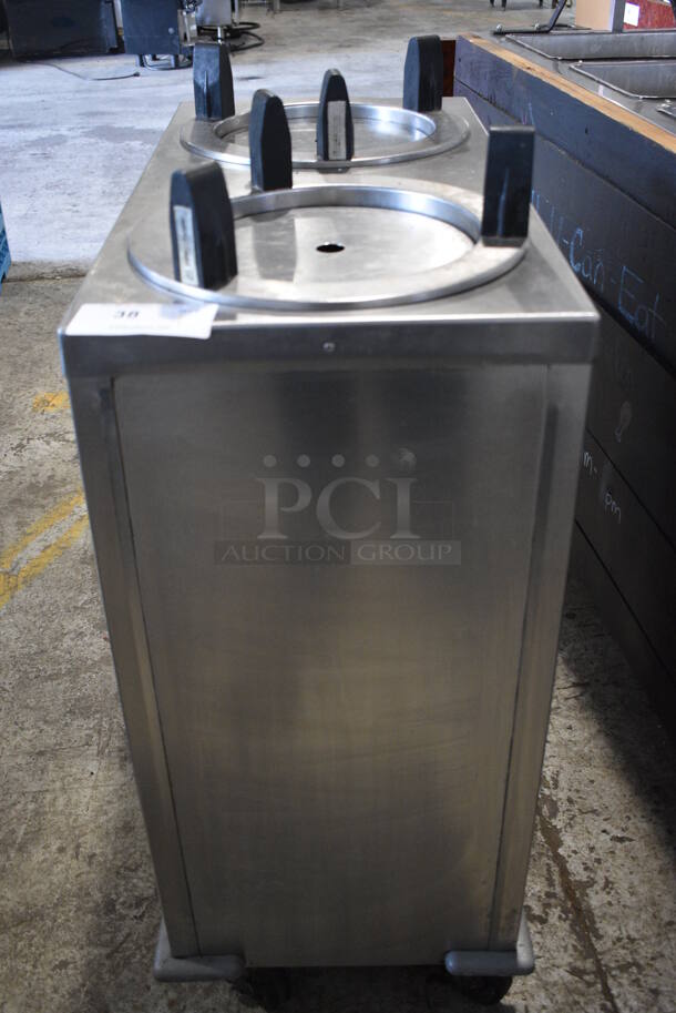 Stainless Steel Commercial 2 Well Plate Return on Commercial Casters. 17x32x40