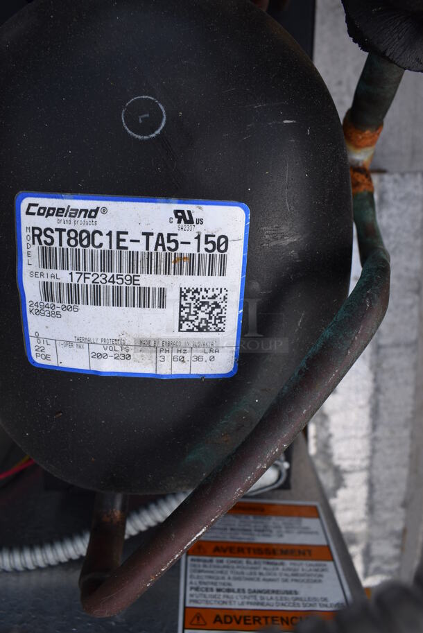 6'x8' Penn Walk In Cooler Box w/ Copeland RST80C1E-TA5-150 200-230 Volt, 3 Phase Compressor and Trenton TPLP211MAS1BR6 115 Volt, 1 Phase Condenser. Picture of the Unit Before Removal Is Included In the Listing. - Image 5 of 9