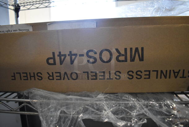 BRAND NEW IN BOX! Mix Rite Model MROS-44P Stainless Steel Double Over Shelf for Prep Table. Stock Picture Used For Gallery Picture - Image 3 of 5