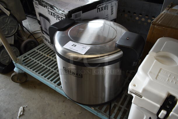 BRAND NEW SCRATCH AND DENT! 2022 Galaxy 177GRW92 Stainless Steel Commercial Countertop Sealed Lid Rice Warmer. 92 Cups. 120 Volts, 1 Phase. Tested and Working! - Image 3 of 6