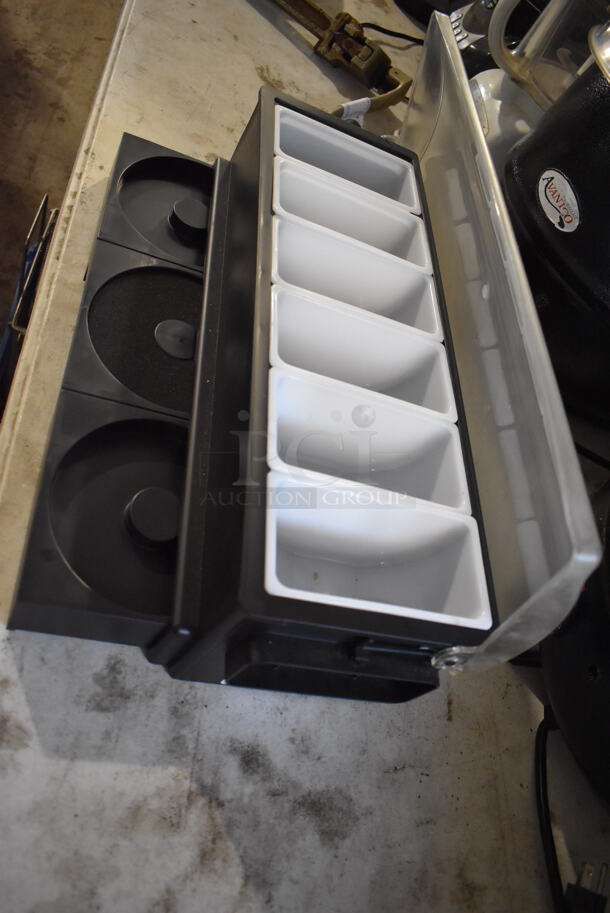 2 Black and Clear Poly Bar Topping Rails w/ Drop Ins and Built In Glass Rimmer. 20x7x6.5. 2 Times Your Bid! - Image 4 of 4