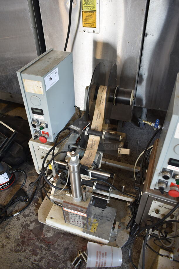 Quadrel TL2 Metal Countertop Semi Automatic Labeling Machine. 120 Volts, 1 Phase. Tested and Working! - Image 1 of 10