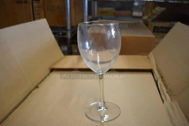 24 BRAND NEW IN BOX! Arcoroc Excalibur Wine Glasses. 3.25x3.25x7.5. 24 Times Your Bid!