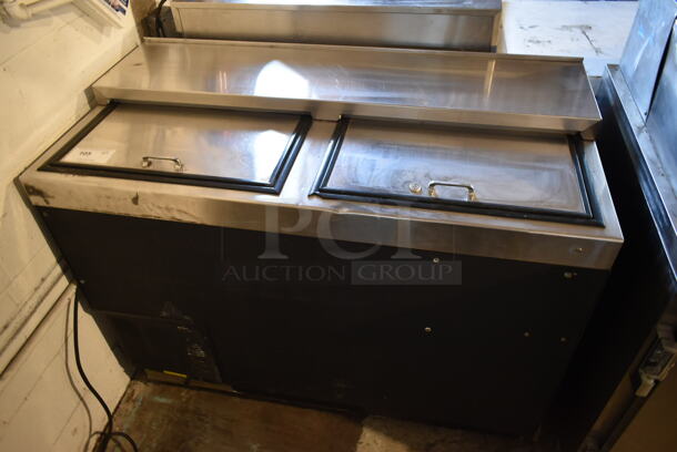 Glastender ST48-B Stainless Steel Commercial Back Bar Bottle Cooler w/ 2 Sliding Lids. 115 Volts, 1 Phase. Tested and Working! - Image 1 of 5