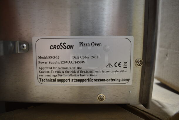 2024 Crosson FPO-13 Stainless Steel Commercial Countertop Electric Powered Pizza Oven. Missing Door and Handle. 120 Volts, 1 Phase. Tested and Working! - Image 4 of 4