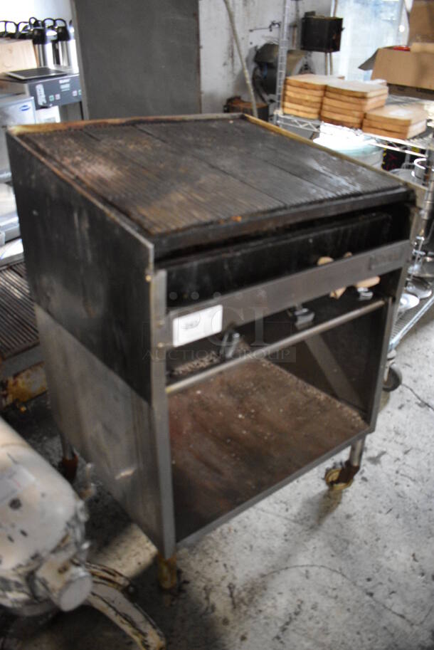 Imperial Stainless Steel Commercial Natural Gas Powered Charbroiler Grill on Commercial Casters. 1 Caster Needs To Be Reattached. 30x29x42 - Image 4 of 6