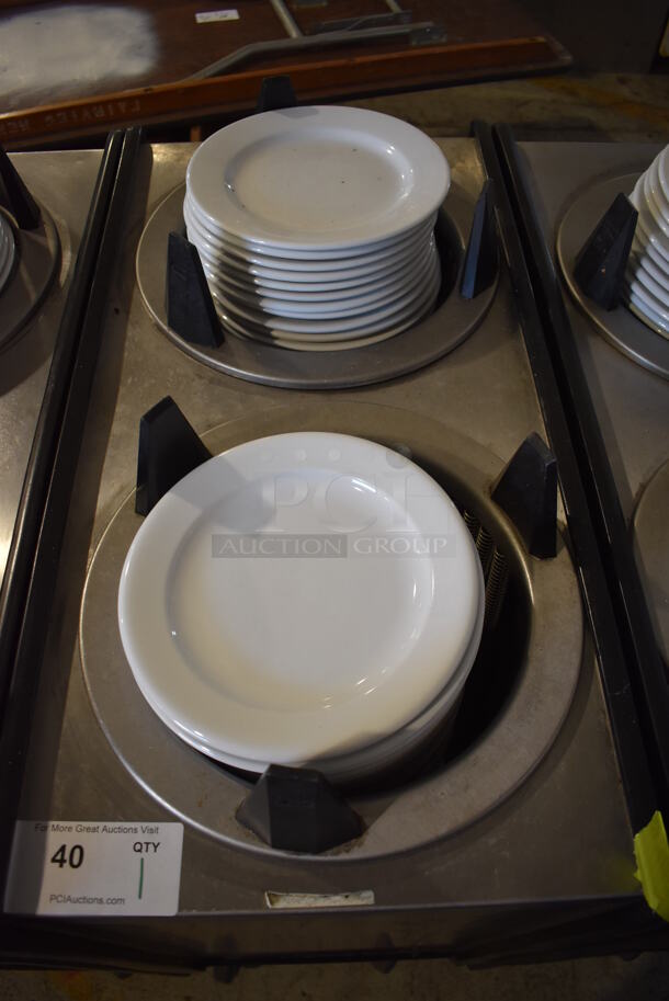 APW Wyott ML2-10 Stainless Steel Commercial 2 Well Plate Dispenser w/ 9" Plates on Commercial Casters. 15.5x301x42 - Image 4 of 6