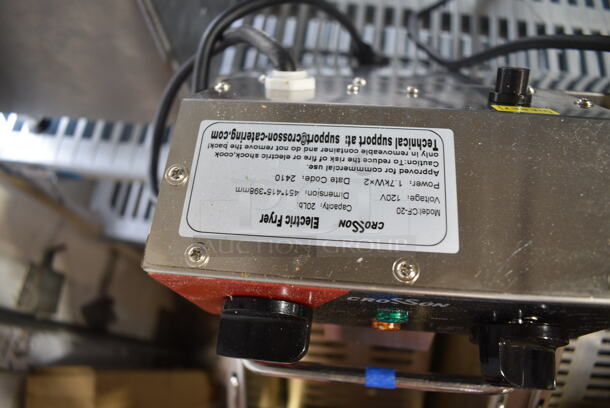 2024 Crosson CF-20 Stainless Steel Commercial Countertop Electric Powered 2 Bay Fryer w/ 2 Metal Fry Baskets. 120 Volts, 1 Phase. - Image 7 of 7