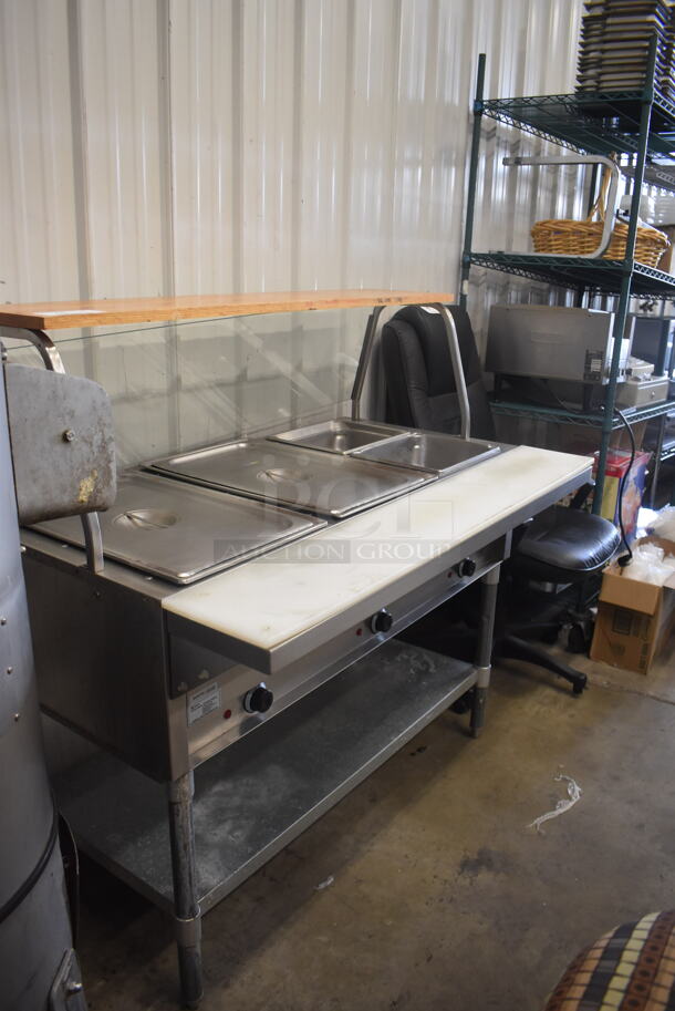 Adcraft Stainless Steel Open 3 Well Steam Table ST-120/3 with Overshelf and Cutting Board. 120 Volts 1 Phase - Image 2 of 9