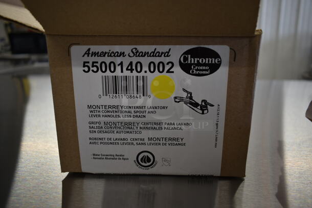 BRAND NEW SCRATCH AND DENT! American Standard 5500140.002 Monterrey 1.5 GPM Deck-Mount Lavatory Faucet with 4" Centers, Cast Brass Spout, and Lever Handles - Image 6 of 6